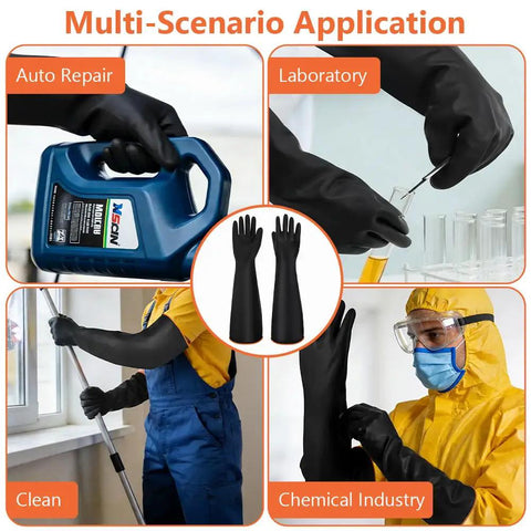 Tough As Nails 22 Inch Heavy Duty Rubber Gloves For Household Chores And Professional Cleaning Reusable Chemical Resistant Safety Gear With Ergonomic Comfort Fit used in auto repair and cleaning.