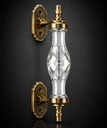 Hella Sharp White Decorative Cabinet Door Knobs Set Of Eight Round Handles For Interior Doors And Furniture Upgrades Featuring Top Shelf Build And Clean Lines That Bring Instant Vibe To Any Bedroom Or Kitchen Space. Crystal clear round knob with polished brass base.