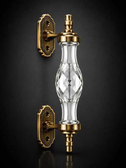 Hella Sharp White Decorative Cabinet Door Knobs Set Of Eight Round Handles For Interior Doors And Furniture Upgrades Featuring Top Shelf Build And Clean Lines That Bring Instant Vibe To Any Bedroom Or Kitchen Space. Crystal clear round knob with polished brass base.