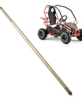 Beefy 40 Inch 23T Rear Live Axle Heavy Duty Steel Alloy With High Hardness For Go Karts ATVs Drift Trikes shown next to go-kart.