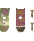 Heavy Duty Table Leaf Leveler Locks With 12 Carbon Steel Screws And Grip Tight Dowel Pin Latches For Extension Tables Cabinet Hardware showing metal clamps and screws.