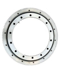 Top Shelf Heavy Duty External Toothed Slewing Bearing Featuring Smooth Turning Q Gear Steering Turntable Shaft With Ironclad Internal Rotating Support Built Tight For Rough Jobsites And Heavy Lifts, showing an external toothed ring.