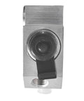 PV2 aluminum proportioning valve for disc brakes, front view with black adjustment lever