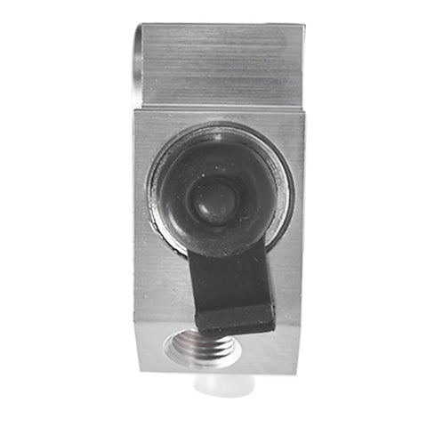 PV2 aluminum proportioning valve for disc brakes, front view with black adjustment lever