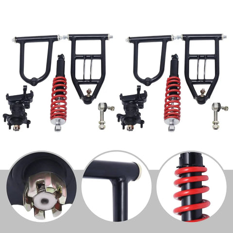 12 Inch Front Suspension Swing Arm Kit For Go Karts And ATVs DIY Ready Metal Swingarm Assembly with shocks and hubs