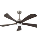 Neojoyoenix 52" 5PCS Solid Wood Blades Ceiling Fan with Lights Remote Control, sleek design with dark wood blades and modern light.