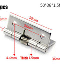 Two Pack One To Three Inch Spring Door Hinges Self Closing Design For Cabinets Windows Boxes Hardware with measurements