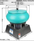 17 Inch Vibratory Tumbler Polishing And Grinding Machine For Jewelry Copper Aluminum Agate Wood Stone 220V 250W 12L Capacity Heavy Duty Bench Top Finishing Tool