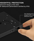 Ultra Slim Mini Coffee Scale With Timer For Espresso And Baking showing IPX3 waterproof design with silicone cover, black