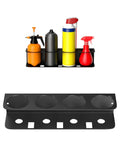 Heavy Duty Garage Tool Organizer Wall Mount With Carbon Steel Construction Adjustable Hooks featuring spray bottles and cans. 