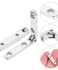 20 Pieces Zinc Alloy Box Hinges 90 Degree Decorative Folding Hardware For Jewelry Boxes And Mini Furniture, Silver Finish