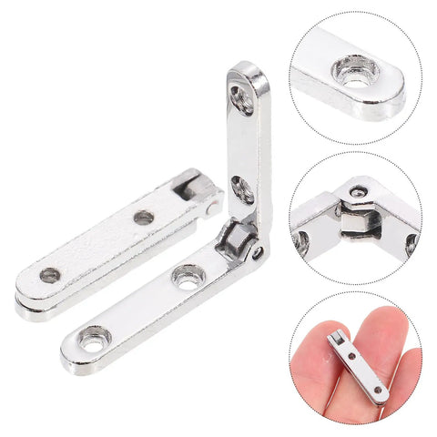 20 Pieces Zinc Alloy Box Hinges 90 Degree Decorative Folding Hardware For Jewelry Boxes And Mini Furniture, Silver Finish
