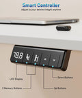 Smart controller on 32 Inch Electric Rolling Standing Desk With Adjustable Height, Mobile Sit Stand Desk On Lockable Casters