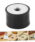 Eight Piece Rubber Shock Absorber Set With Male Thread Compression Dampers For Air Compressors And Industrial Equipment To Cut Noise And Protect Machinery From Vibration, black rubber mount