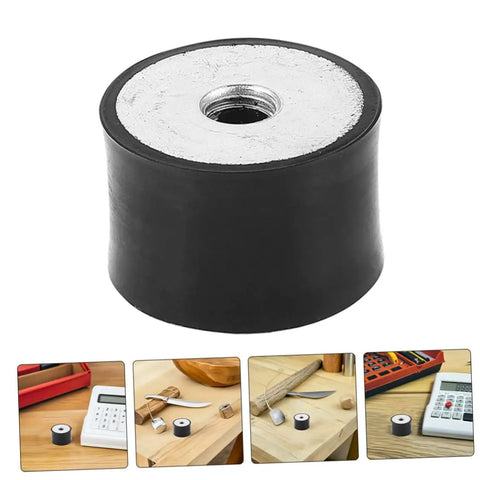 Eight Piece Rubber Shock Absorber Set With Male Thread Compression Dampers For Air Compressors And Industrial Equipment To Cut Noise And Protect Machinery From Vibration, black rubber mount