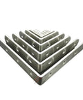 10 Pack 3mm Stainless Steel Corner Brace Brackets Heavy Duty L Shaped Angle Supports With Satin Finish stacked for furniture use
