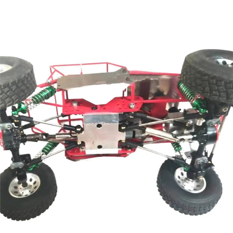 Beefy One Sixteenth Full Tube Metal RC Chassis Frame Roll Cage Upgrade underside view with suspension for buggy cars C14 C24 C24 1