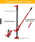 Heavy Duty Off Road Farm Jack 60 Inch 6600 Lbs All Fit Tall Utility Jack showing thickened steel construction details