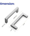 Dimensions of 30 Pack Solid 3 Inch Center To Center Slim Square Bar Drawer Handles In Brushed Nickel For Kitchen Cabinets and Drawers