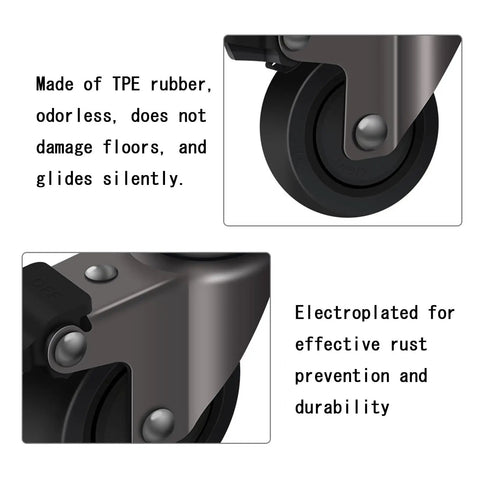 Top Tier Heavy Duty Stem Casters With Smooth Rolling 360 Swivel TPR Wheels And Snug Locking M6 M8 M10 Threads Built Tough, featuring TPE rubber wheels.