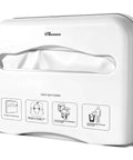 Wall Mounted Toilet Seat Cover Dispenser With No Drill Installation Half Fold Holder For Public Restrooms Offices And Restaurants Key Lock Or Keyless Access Heavy Duty High Impact ABS Plastic
