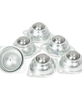 One Inch Roller Ball Bearing Casters Six Pack With Seventy Pound Capacity Each Durable Galvanized Steel Design for mobile carts.