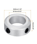 Aluminum Shaft Collar Set Screw Style Clamping Collars 16mm Bore Five Eighth Inch Silver Finish Built Tough