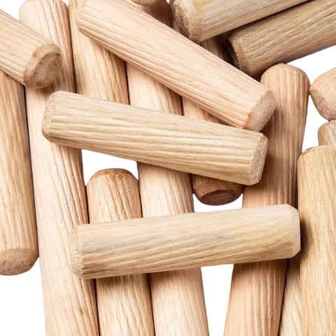 80 Pcs Wooden Dowel Pins Kit Half Inch By Two Inch Fluted Hardwood Dowels For Furniture Making And DIY Woodworking Projects, Durable Dense Pins For Strong Joints, Ideal For Crafts, Carpentry, And Repair Work. 12x50mm lotus hardwood dowels