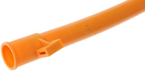 Close-up of orange Engine Oil Dipstick Tube Plastic Direct Replacement For Select Audi And Volkswagen Models, side view
