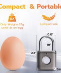 Biometric Fingerprint Smart Padlock Keyless Thumbprint Lock USB Rechargeable Waterproof Metal Lock with 62g weight illustration