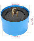 Blue weatherproof photoelectric switch for outdoor lighting, automatic day night sensor, measures 8cm by 5cm, wide voltage range control