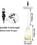 Kiven Instant Light Conversion Kit for 4/5/6inch Hole, 2-Light Glass Farmhouse Lighting pendant with adjustable cord. Size: 4.7" dia, height: 9.8".