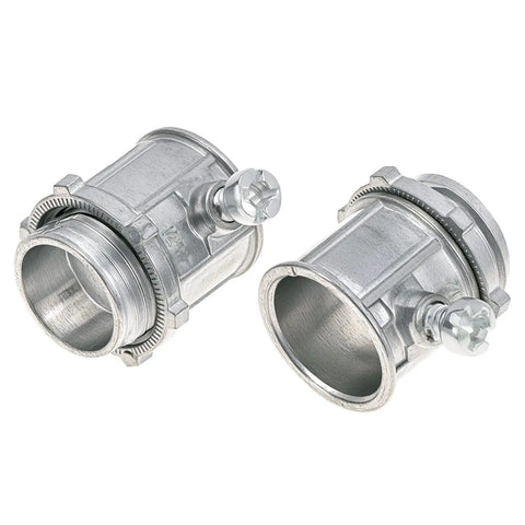 Heavy Duty 1/2 Inch Emt Set Screw Connectors Zinc Die Cast Electrical Conduit Fittings 25 Pack For Steel Outlet Boxes Load Centers close-up view