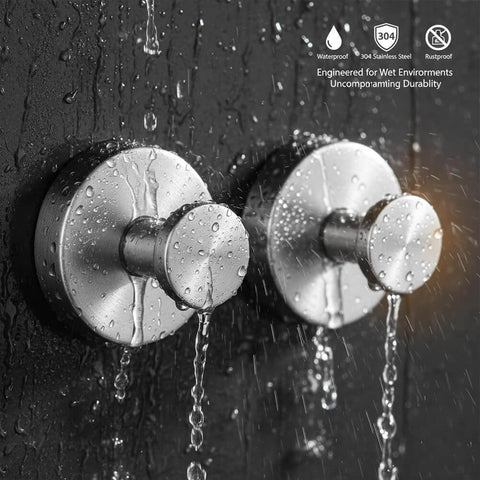 Heavy Duty Suction Cup Hooks For Shower Stainless Steel No Drill Mounts With Strong Vacuum Grip Waterproof For Glass Doors Tile And Mirror