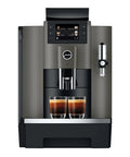 Grab This Slick Automatic Coffee Maker For Cranking Out Seventeen Specialty Brews And Custom Strength Settings Perfect For Handling The Daily Grind At Home Or Work, featuring dark inox design and dual coffee output.
