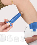 Using Go To Outdoor Bite And Sting Suction Kit for Hiking and Camping Venom Extractor Pump on arm with suction cups