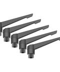 Top Shelf Adjustable Clamping Lever Handles Delivering Quick Release Ratcheting Lock Systems And Comfort Grip Knobs With M8 Threads, 5-pack aluminum clamps.