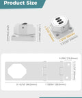 Built Like A Tank 90 Degree Cabinet Combination Lock Latch In White Heavy Duty Zinc Alloy Digital Lock Set For Office Files And Home Drawers Rust Proof Storage Hardware Smooth Fit product size diagram with measurements.