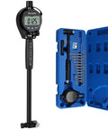 Allmeter digital bore gauge kit 50–160mm with 12 interchangeable probes in a blue carrying case
