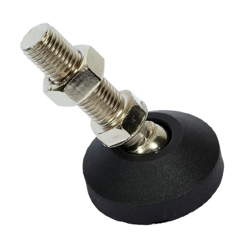 Top Shelf Adjustable Leveling Feet Featuring Threaded M8 Swivel Base, rust proof nylon steel build for sturdy support.