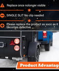 AuraWINS electric trailer brake magnet kit for 10 x 2-1/4 brakes on a black trailer with red taillights in snow.