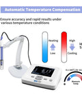 Benchtop pH Meter With 3-In-1 pH Temp Electrode, 0.01 pH Accuracy, Auto Calibration With Handy No-Fuss Guide, Auto Temperature Compensation