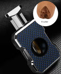 Guillotine Premium Cigar Cutter 23Mm Max Stainless Steel Sharp Double Blade For Clean Fast Cuts Blue Finish close-up