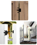 Heavy Duty Self Closing Fence Gate Hinges Kit With Adjustable 90 Degree Hinge Set For Wood Fences Garden Gates And Sheds Carbon Steel With Screws Aligns Latch And Keeps Gates From Sagging, black gate hinge on wood fence