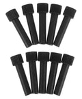 Upgrade Your Home Lighting Game With These 10 Pc Black Lamp Switch Knobs For Floor And Table Lamps Featuring Fine Tuning Control Easy Install Plastic Handles That Make Dimming And Adjusting Brightness Total Vibe. 10 black plastic lamp switch knobs, top and bottom view