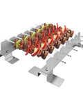 Two Pack Stainless Steel Skewer Rack With Anti Tip Design And Reinforced Base For BBQ Kabob Grilling Accessories holding skewers