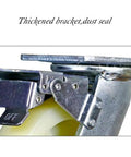 Heavy Duty Nylon Swivel Casters Replacement Wheels Set Of Four 7.9 Inches detailed view of thickened bracket and dust seal.