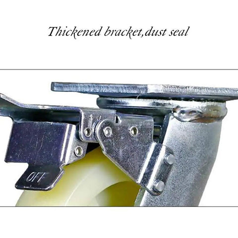 Heavy Duty Nylon Swivel Casters Replacement Wheels Set Of Four 7.9 Inches detailed view of thickened bracket and dust seal.
