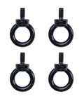 4 Pack Black M6 Lifting Eye Bolts, 12mm, 1/4 By 1/2 Inch, Stainless Steel Shoulder Lifting Eye Bolts For Lifting And Hanging, Heavy Duty Rigging Hardware