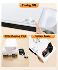 Desk Space Heater 330W 2-In-1 Desk Top Heater And Monitor Stand with USB Charging Port, timer display, and storage space